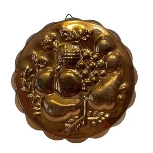 Vintage Copper Fruit Mold‎ Wall Hanging Kitchen Decor Embossed